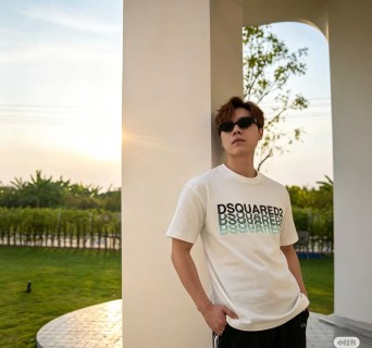 Dsquared2 White Gradient Logo T-Shirt view 2