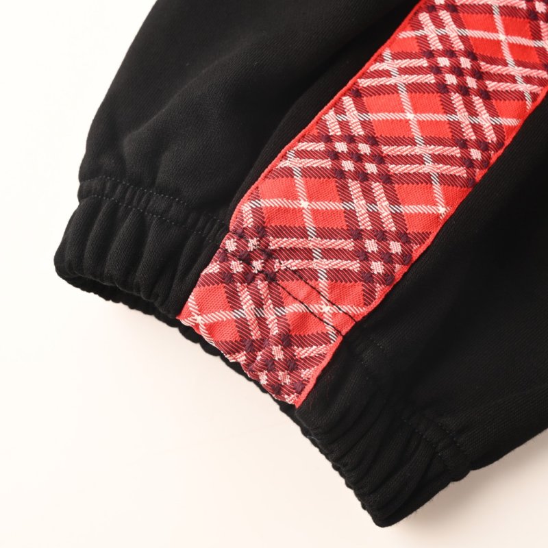 Black & Red Check Side Stripe Cargo Pants view