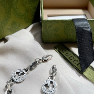 Gucci Double G Enamel Link Bracelet - Silver & Turquoise view 7