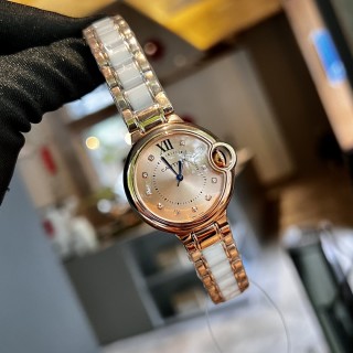 Cartier Ballon Bleu 33mm Rose Gold Diamond Watch view 3