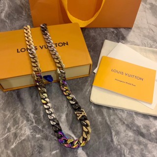 Louis Vuitton Monogram Chain Link Necklace - Rainbow Multi view 4