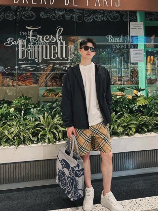 Burberry Beige Check Bermuda Shorts view 2