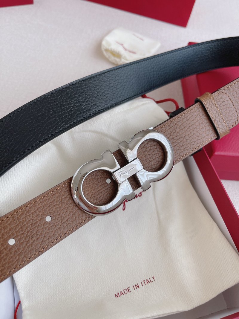 Salvatore Ferragamo Reversible Leather Belt Tan/Black view