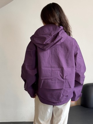 Purple Oversized Windbreaker Jacket with Reflective Lining view 4