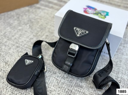 Prada Nylon Shoulder Bag Black view 2