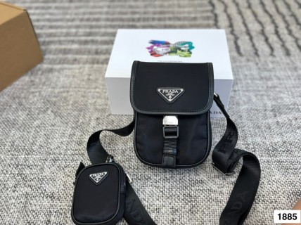 Prada Nylon Shoulder Bag Black view 3