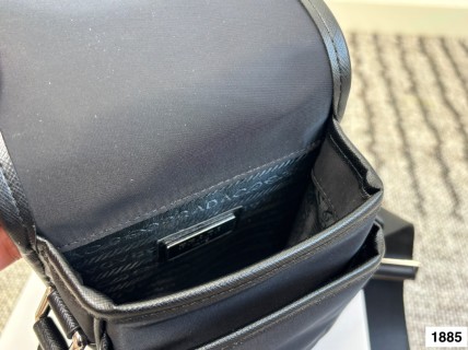 Prada Nylon Shoulder Bag Black view 9