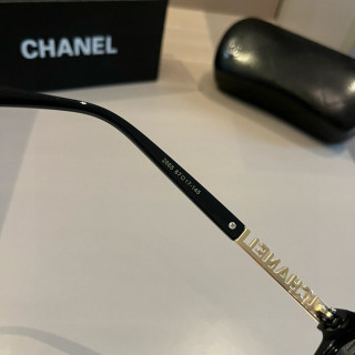 Chanel Black Square Sunglasses with Gold Chain Detail view 9