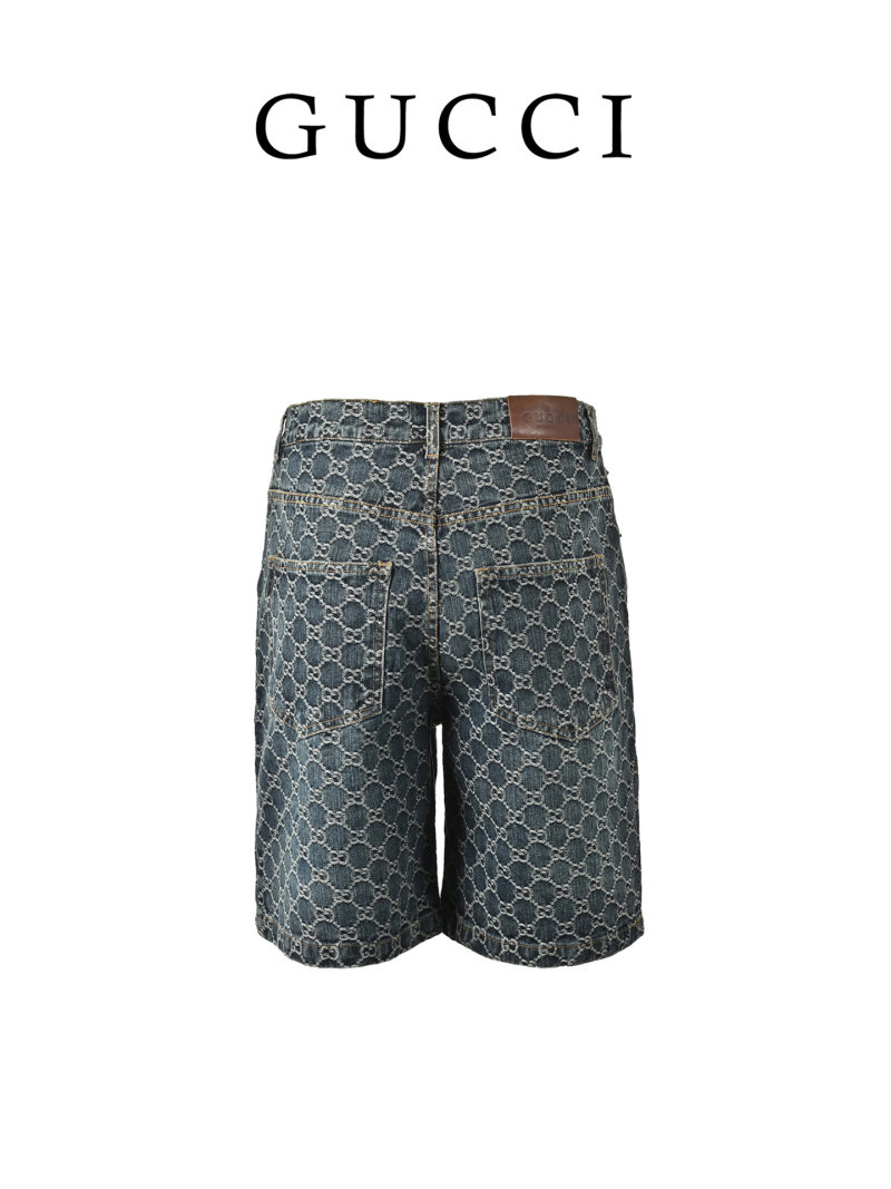Gucci GG Monogram Denim Shorts Navy view