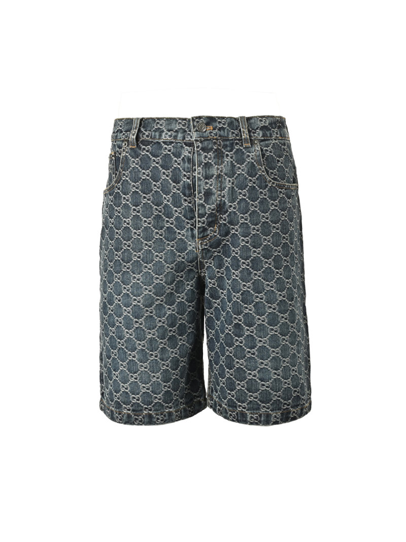 Gucci GG Monogram Denim Shorts Navy view