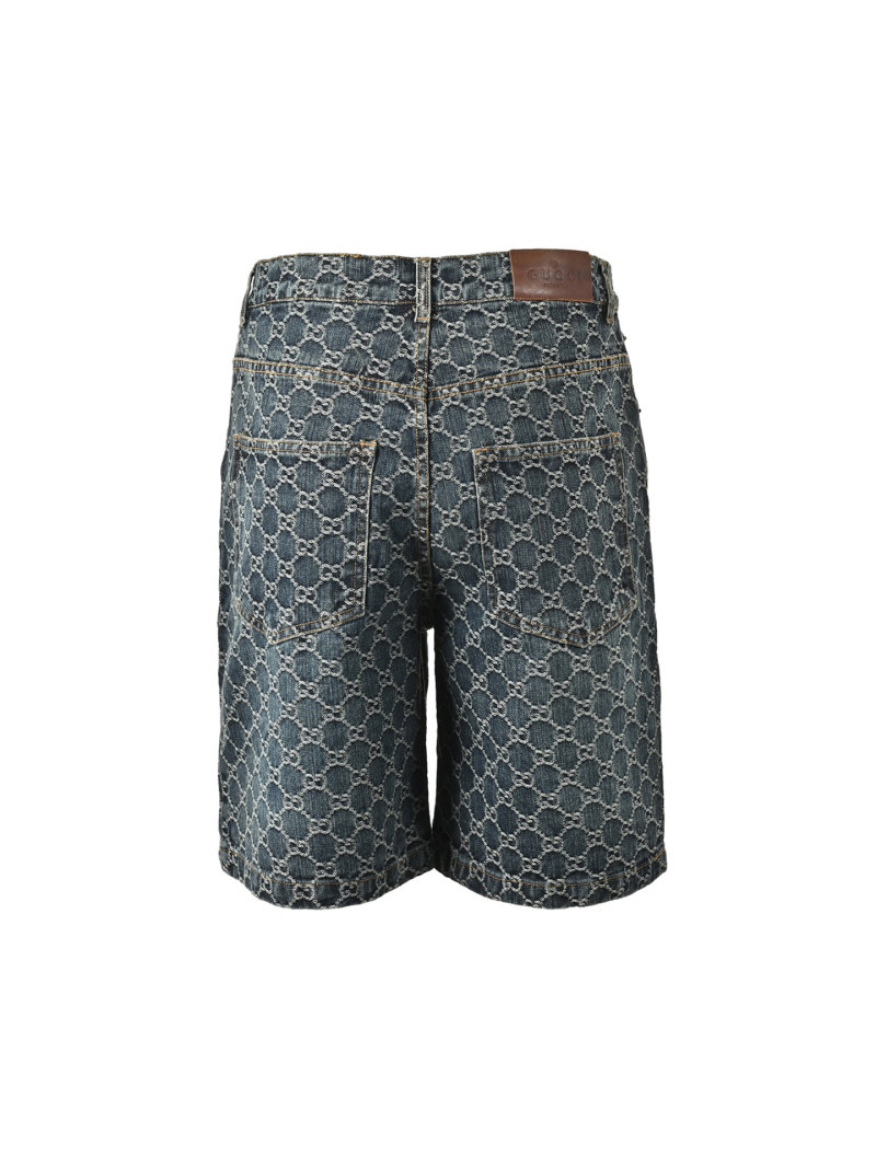 Gucci GG Monogram Denim Shorts Navy view