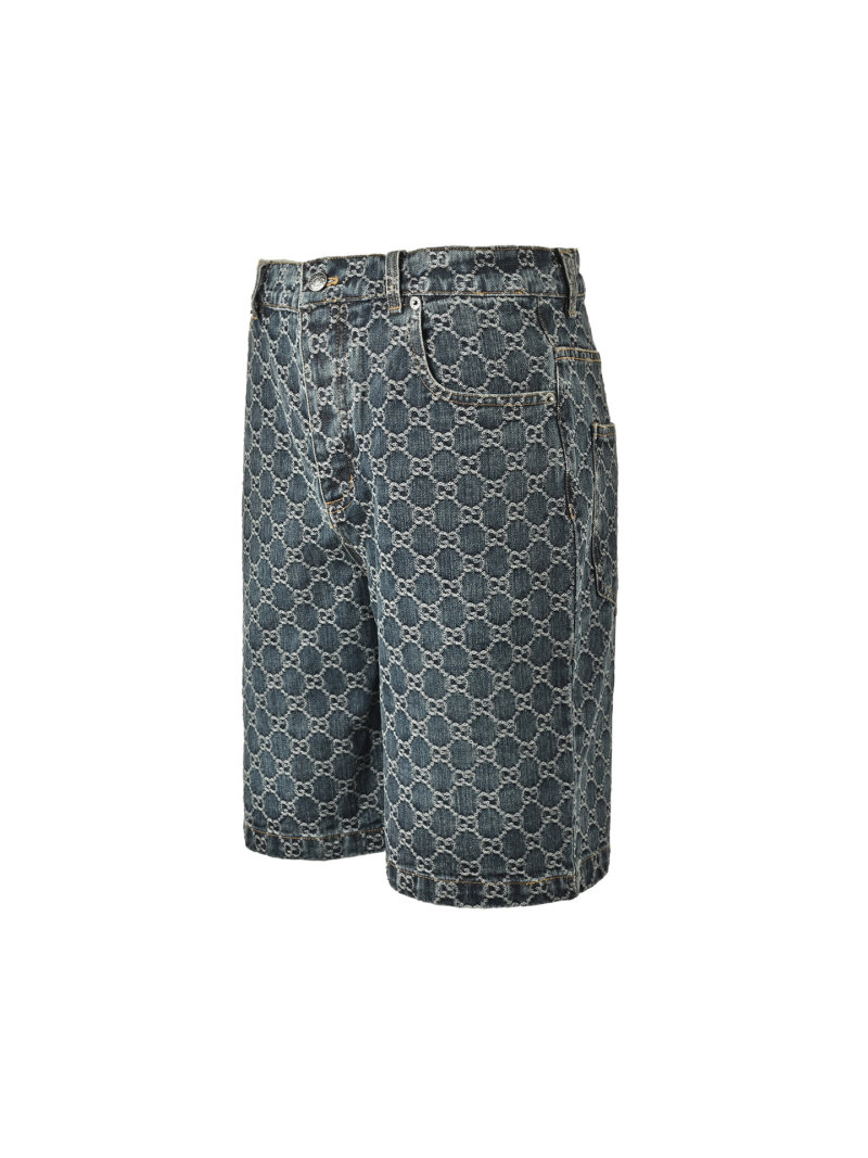 Gucci GG Monogram Denim Shorts Navy view