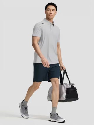 Descente Silicone Logo Sport Polo Shirt Grey view 2