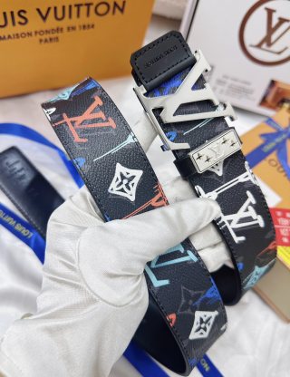 Louis Vuitton Monogram Graffiti Belt Black Multi view 7