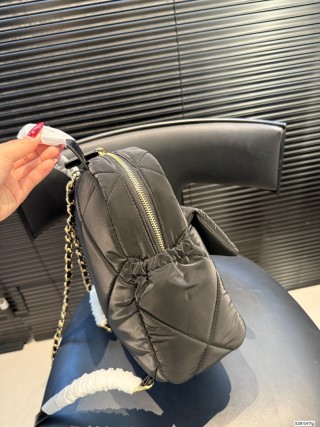 Chanel 25N Quilted Nylon Backpack - Olive view 5