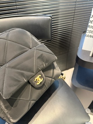 Chanel 25N Quilted Nylon Backpack - Olive view 8