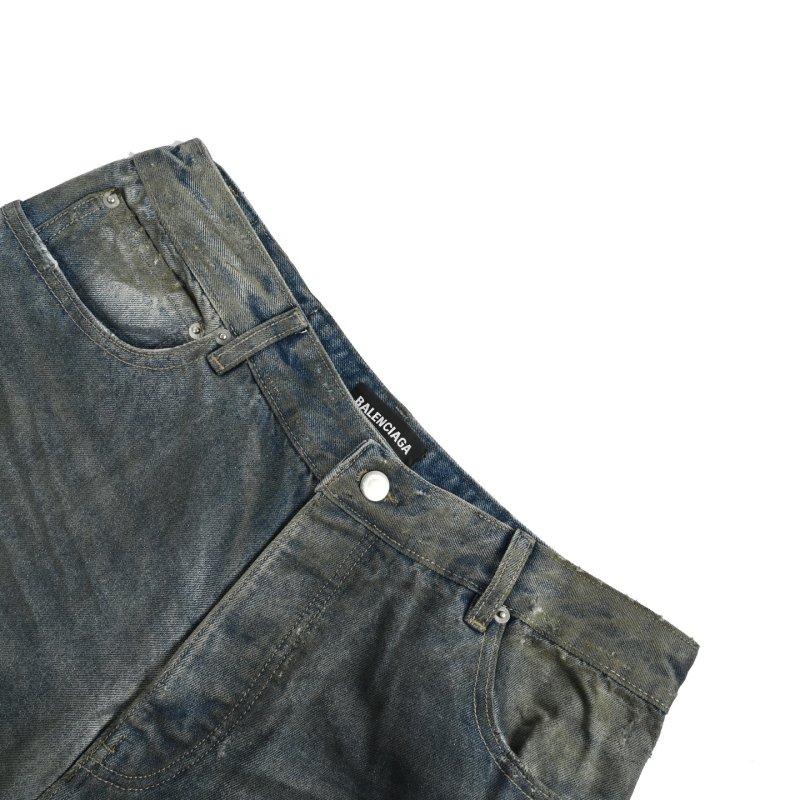 Essentials Blue Distressed Ripped Denim Jeans view