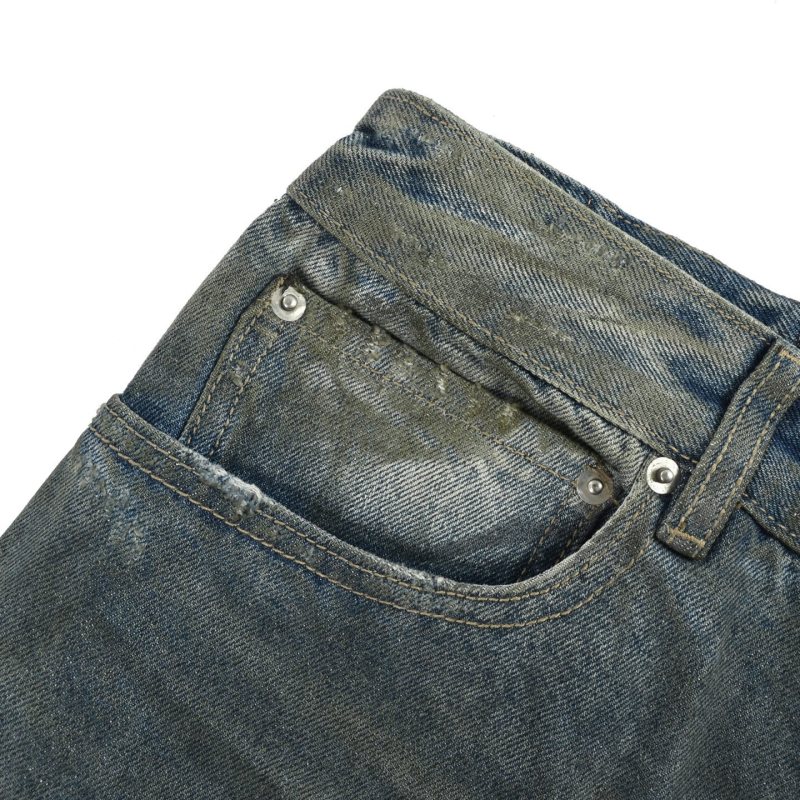 Essentials Blue Distressed Ripped Denim Jeans view