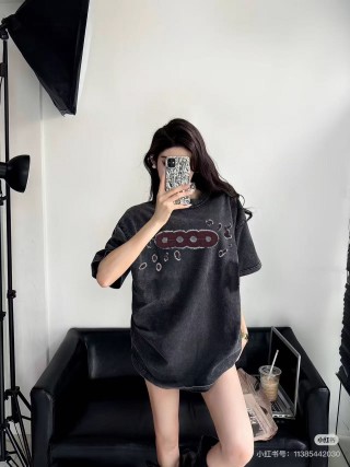Vintage Washed Black Graphic Print T-Shirt view 4