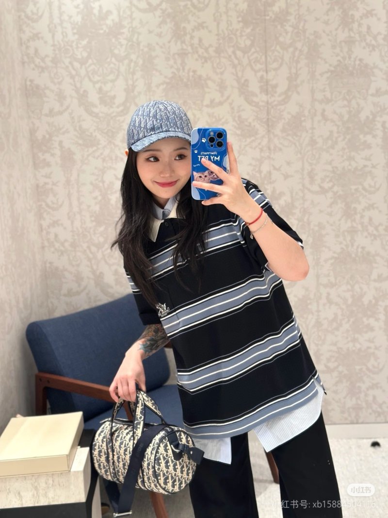 Polo Ralph Lauren Navy Blue Stripe Polo T-Shirt view