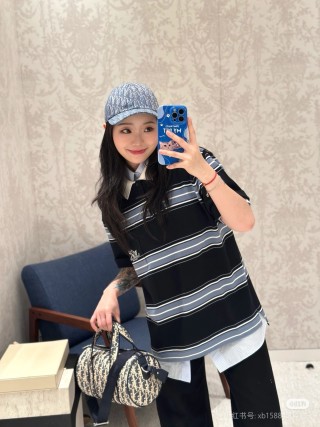 Polo Ralph Lauren Navy Blue Stripe Polo T-Shirt view 2