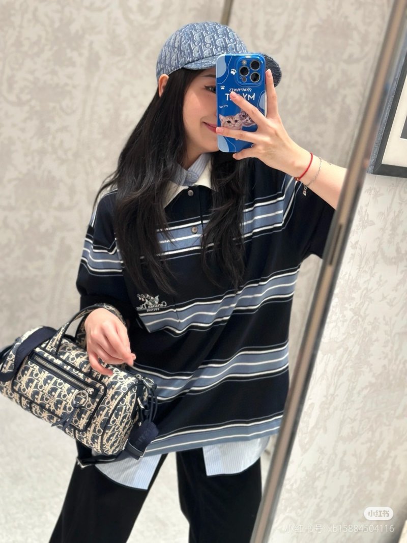 Polo Ralph Lauren Navy Blue Stripe Polo T-Shirt view