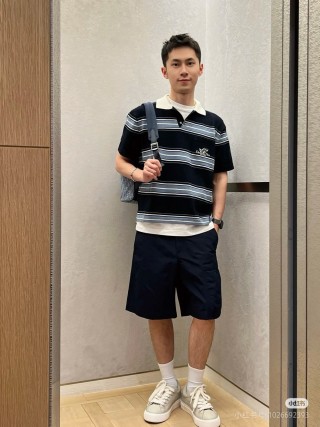 Polo Ralph Lauren Navy Blue Stripe Polo T-Shirt view 6