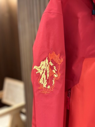 Stone Island Red Technical Mountain Jacket with Horse Embroidery view 5