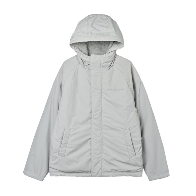 Alberni Dual-Face Wool Fleece Hooded Jacket White view