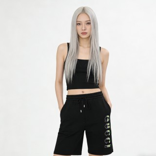 Gucci Black Drawstring Shorts with Logo Print view 4