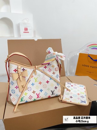 Louis Vuitton Carryall Multicolor Monogram White Canvas Shoulder Bag view 1