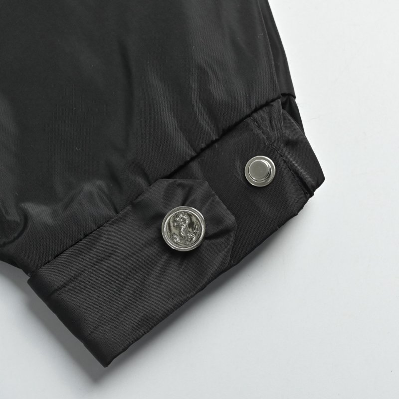 Essentials Black Nylon Track Jacket with Stripe Trim view