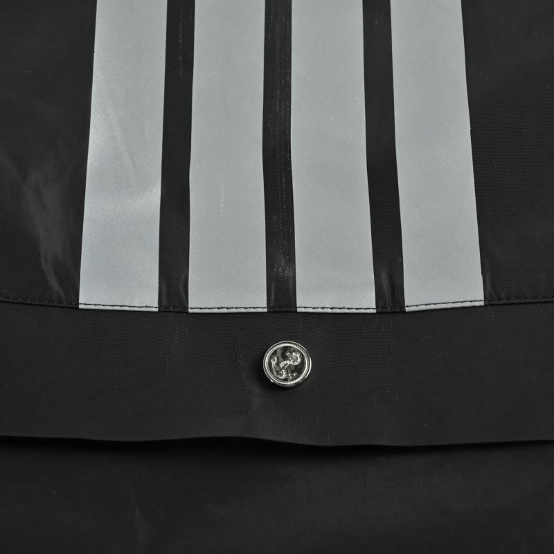 Essentials Black Nylon Track Jacket with Stripe Trim view