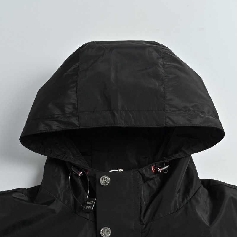 Essentials Black Nylon Track Jacket with Stripe Trim view