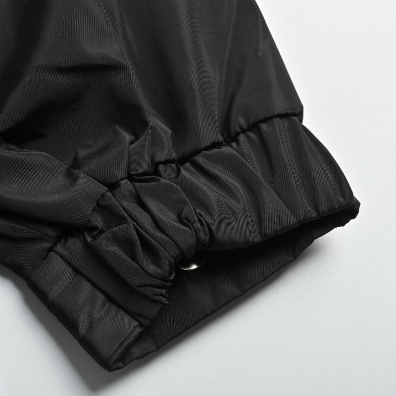 Essentials Black Nylon Track Jacket with Stripe Trim view