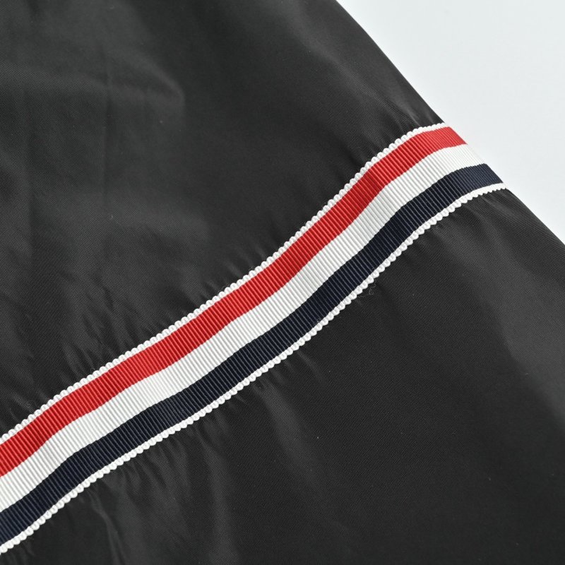 Essentials Black Nylon Track Jacket with Stripe Trim view