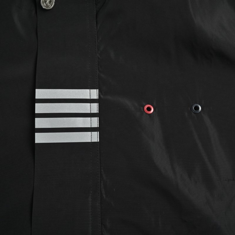 Essentials Black Nylon Track Jacket with Stripe Trim view