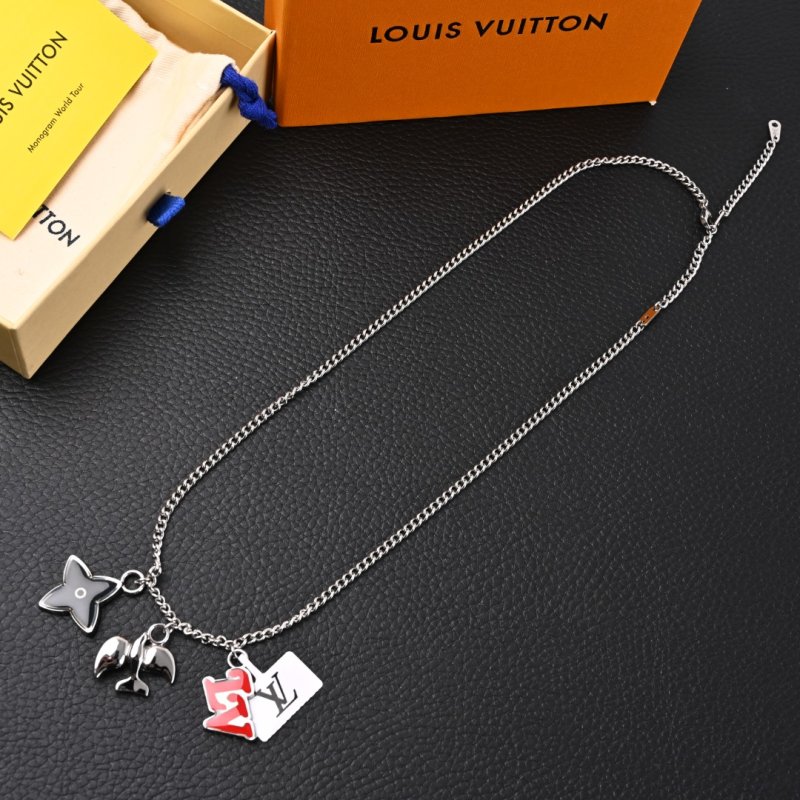 Louis Vuitton LV Dove Charm Silver Chain Necklace