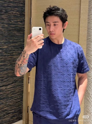Navy Washed Short-Sleeve Crew Neck T-Shirt view 6