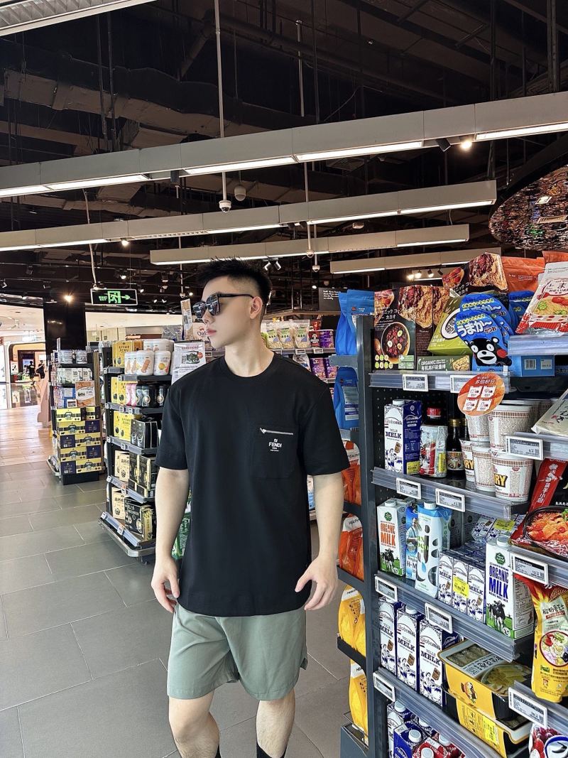 Fendi Black Pocket T-Shirt with Zip Detail view