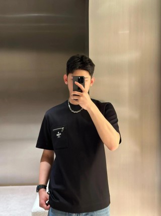 Fendi Black Pocket T-Shirt with Zip Detail view 9