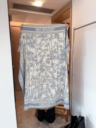 Dior Mitzah Natura Toile de Jouy Silk Scarf – White & Grey view 4