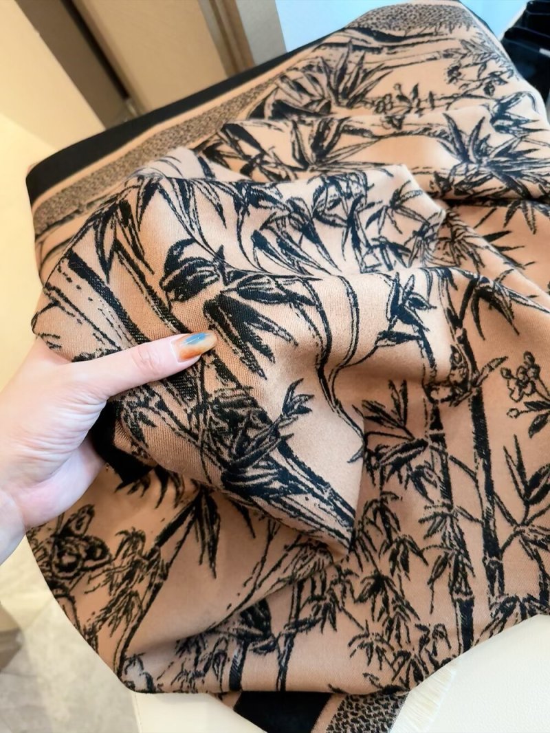Dior Mitzah Natura Toile de Jouy Silk Scarf – White & Grey view