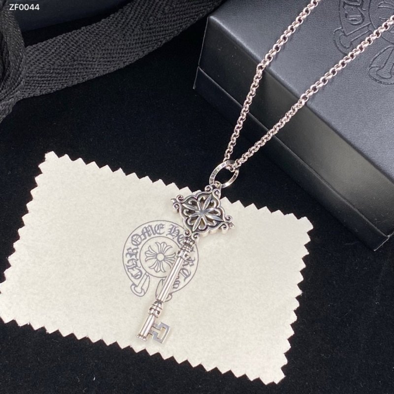 Chrome Hearts Sterling Silver Key Pendant Necklace