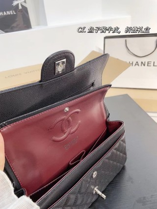 Chanel Classic Quilted Caviar Leather Shoulder Bag Black view 9