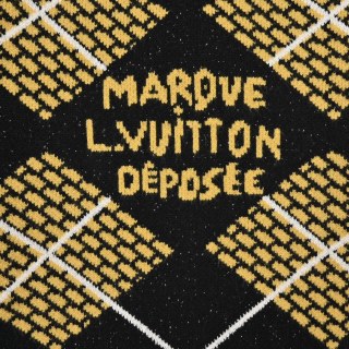 Louis Vuitton Damier Argyle Knit Sweater Black Gold view 5