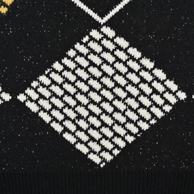 Louis Vuitton Damier Argyle Knit Sweater Black Gold view