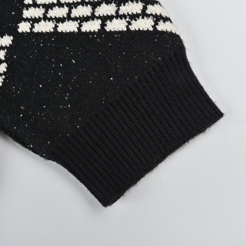 Louis Vuitton Damier Argyle Knit Sweater Black Gold view