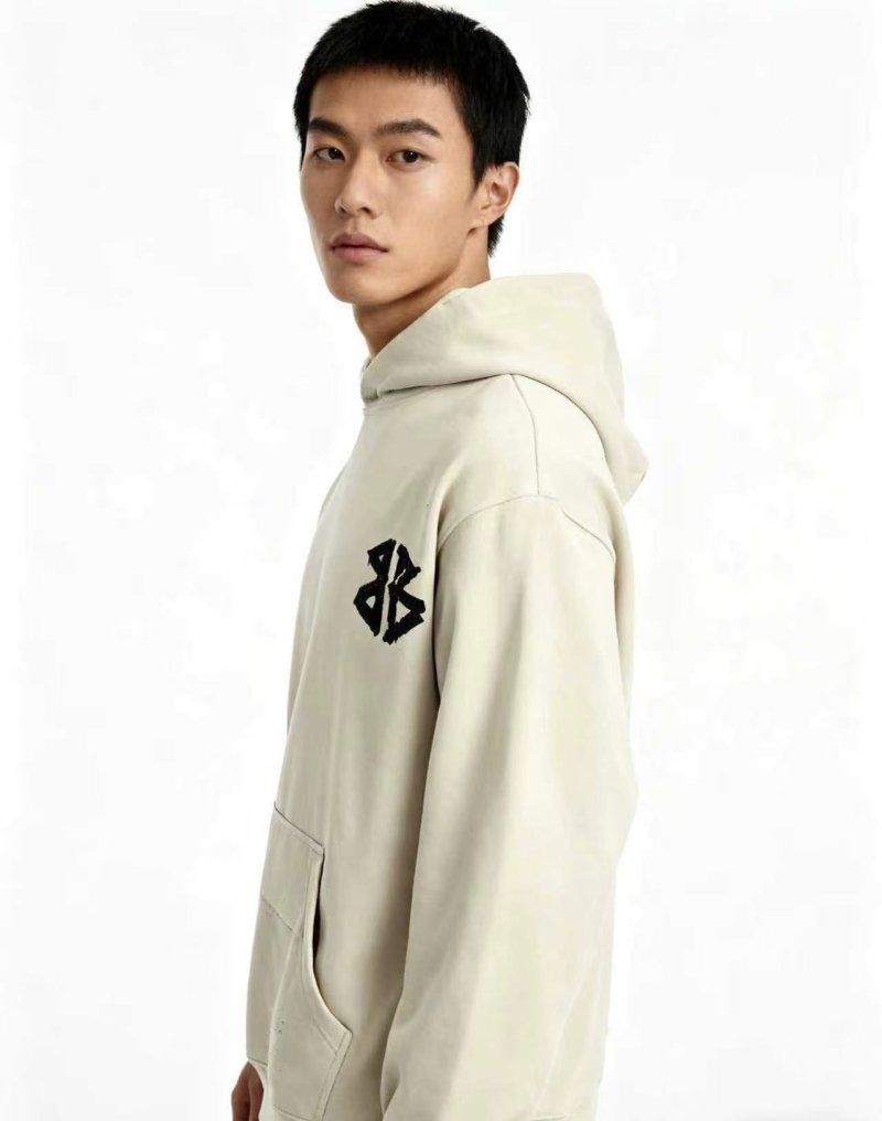 Essentials Cream Logo Hoodie view