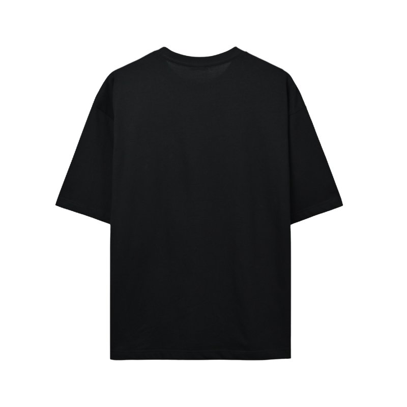 Black Short Sleeve T-Shirt with Green Clover Embroidery view